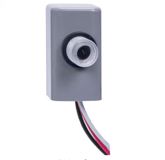 NIGHTFOX 1,000-Watt LED/Incandescent Button Electronic Photocontrol, Gray