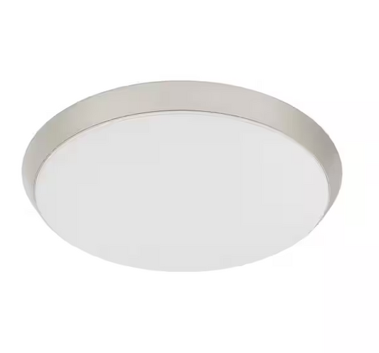 15 in. Brushed Nickel Motion Sensor Integrated LED Dimmable Selectable CCT Flush Mount Indoor Ceiling Light