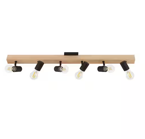 Kingswood 37.80 in. Wood/Black Incandescent Track Lighting Kit