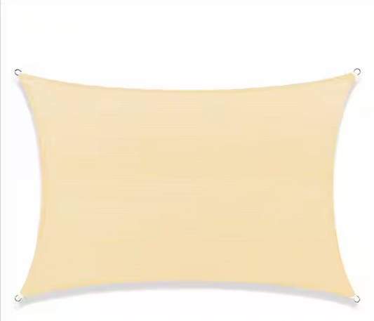 14 ft. x 16 ft. 190 GSM Beige Rectangle Sun Shade Sail Screen Canopy,