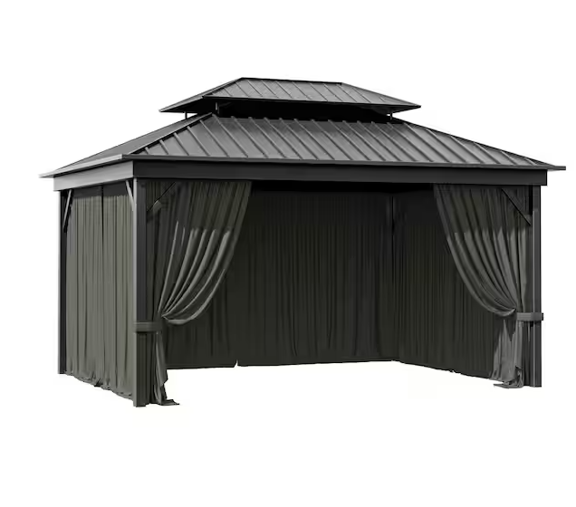 10 ft. x 13 ft. Universal Outdoor Privacy Curtains, Gazebo Curtain Replacement