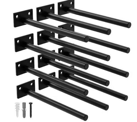 8 in. Floating Shelf Bracket, Hidden Brackets for Wood Shelf (12-Pack)