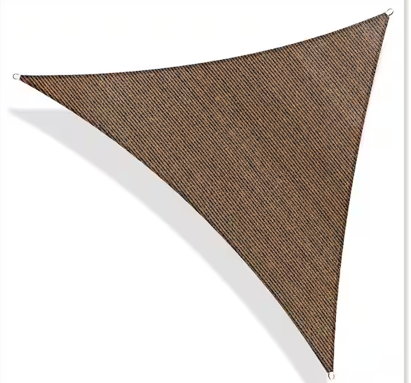 8 ft. x 8 ft. 190 GSM Brown Equilateral Triangle Sun Shade Sail Screen Canopy, Outdoor Patio and Pergola Cover