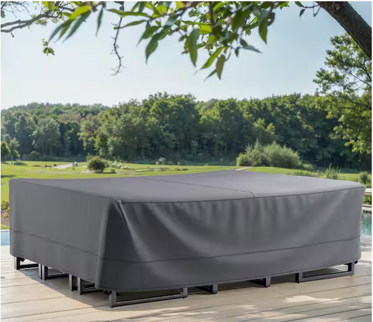 126 in. W x 63 in. D x 28 in. H Extra Large Gray Outdoor Patio Sofa Oxford Fabric Cover for (6-Piece) Sets