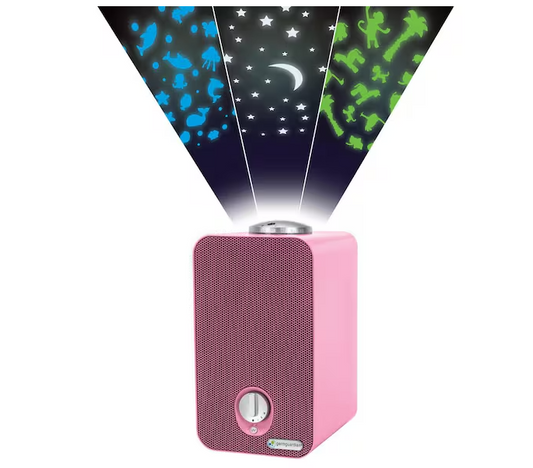 263 sq. ft. HEPA Filter Tabletop Air Purifier 11.5 in. Pink for Home, UV-C, Nightlight Projector, Dust, Odors, Allergens