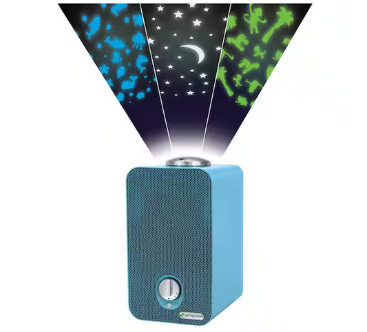 263 sq. ft. HEPA Filter Tabletop Air Purifier 11.5 in.Blue for Home, UV-C, Nightlight Projector, Dust, Odors, Allergens
