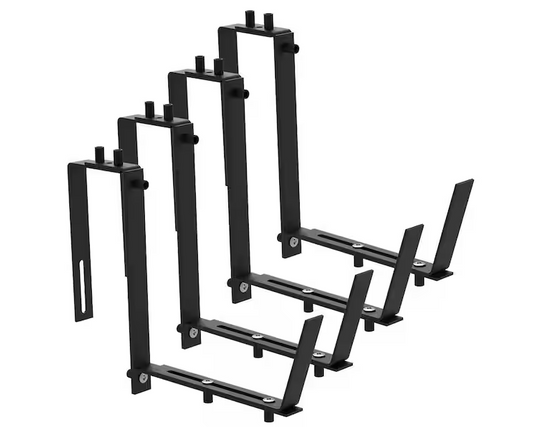 Black Iron Adjustable Planter Box Brackets, Flower Box Holders, Planter Mounts for Windowsills, Garden, Fences, Balcony
