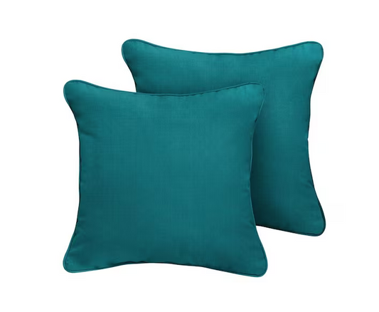 Sunbrella Spectrum Peacock Outdoor Corded Throw Pillows (2-Pack)