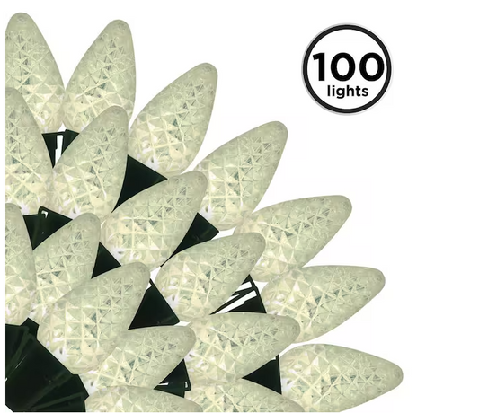 100-Light Warm White Faceted C7 LED Light Set