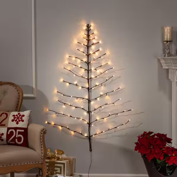 4-Foot High Electric Tree Shape Birch Wall Hanging