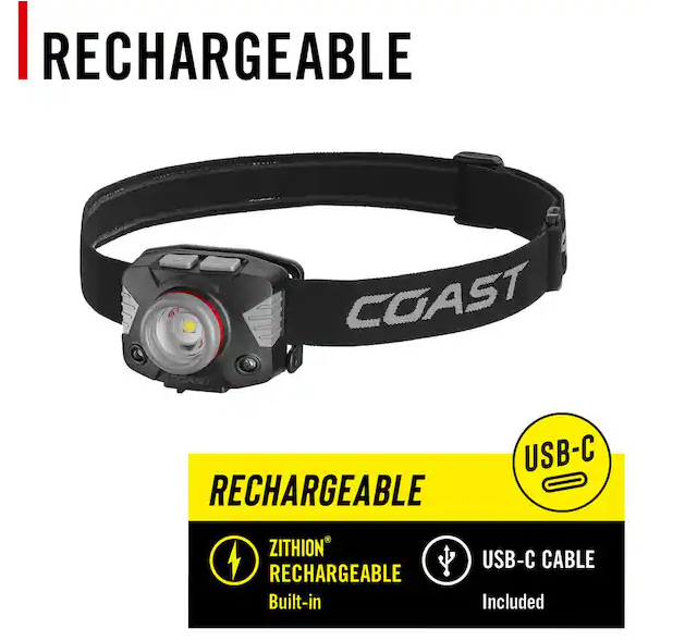 FLX65R 700 Lumen Bilingual Voice Control Rechargeable LED Headlamp