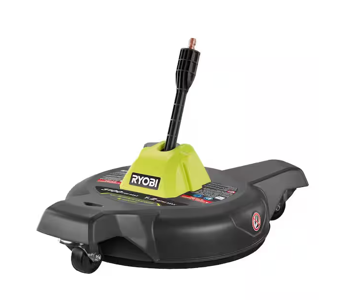12 in. 3100 PSI Electric Pressure Washer Surface Cleaner with Caster Wheels