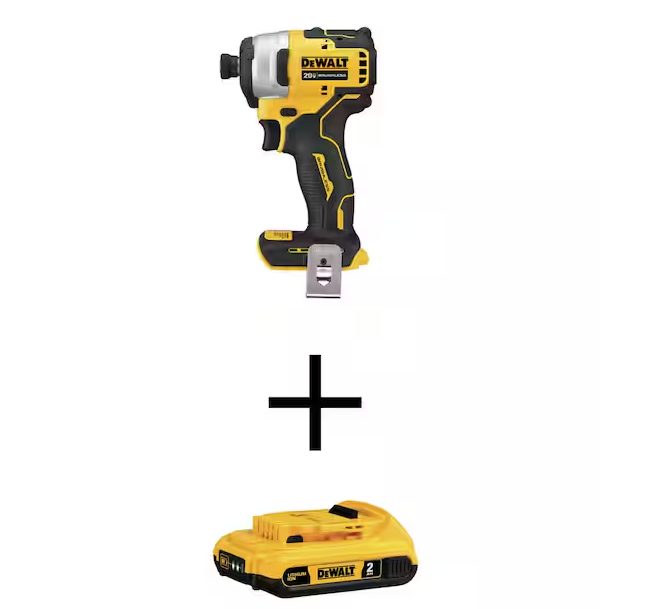 ATOMIC 20V MAX Cordless Brushless Compact 1/4 in. Impact Driver and 20V Compact Lithium-Ion 2Ah Battery