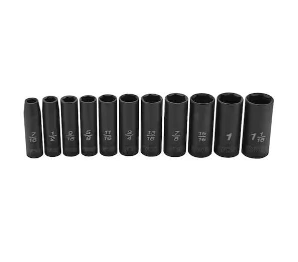 1/2 in. SAE Deep Impact Socket Set (11-Piece)