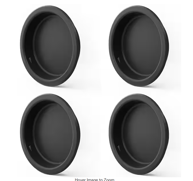 1-3/4 in. Carbon Steel Round Closet Door Finger Pulls Black (8-Pack