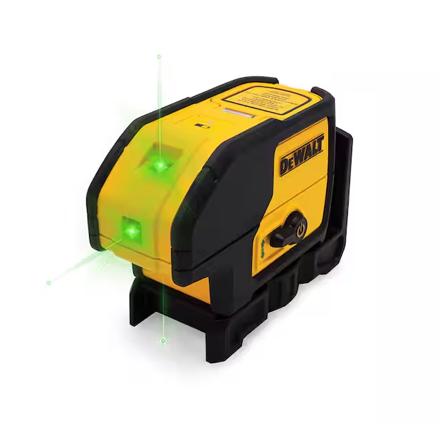 100 ft. Green Self-Leveling 3-Spot Laser Level with (2) AA Batteries & Case