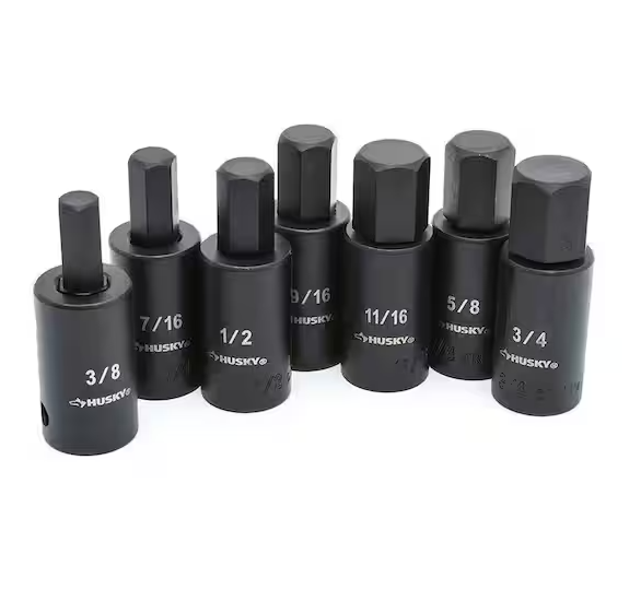 1/2 in. Drive Hex Bit Impact Socket Set SAE (7-Piece)