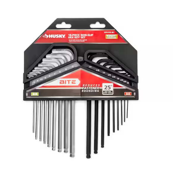 BITE SAE/Metric Non-Slip Hex Key Set (18-Piece)