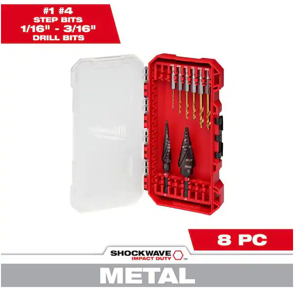 SHOCKWAVE Impact-Duty Titanium Step Bit Set (8-Piece)