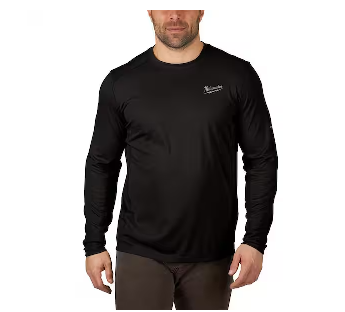 Men's WORKSKIN Medium Black Lightweight Performance Long-Sleeve T-Shirt