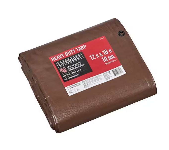 12 ft. x 16 ft. Brown and Silver Heavy Duty Tarp