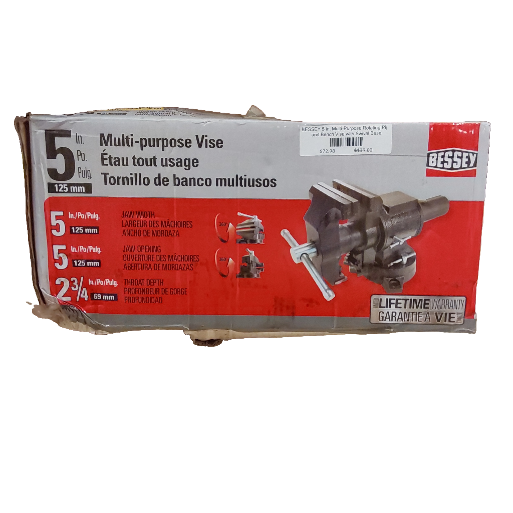 BESSEY 5 in. Multi-Purpose Rotating Pipe and Bench Vise with Swivel Base