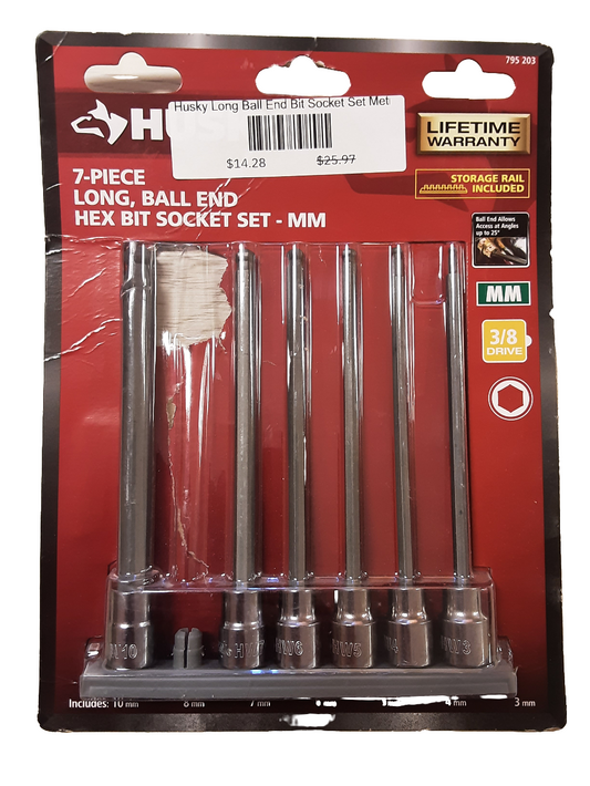 Husky Long Ball End Bit Socket Set Metric