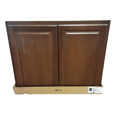 Hampton Bay 36 W x 12 D x 30 H Assembled wall Cabinet in Cognac