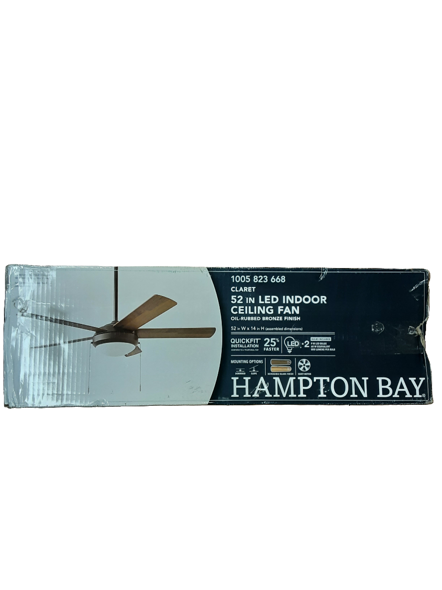 Hampton Bay Claret 52 in. Indoor Oil Rubbed Bronze Ceiling Fan with Light Kit