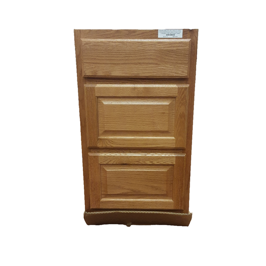 Hampton Bay 18 in. W x 24 in. D x 34.5 in. H Assembled Drawer Base Kitchen Cabinet in Medium Oak with Drawer Glides