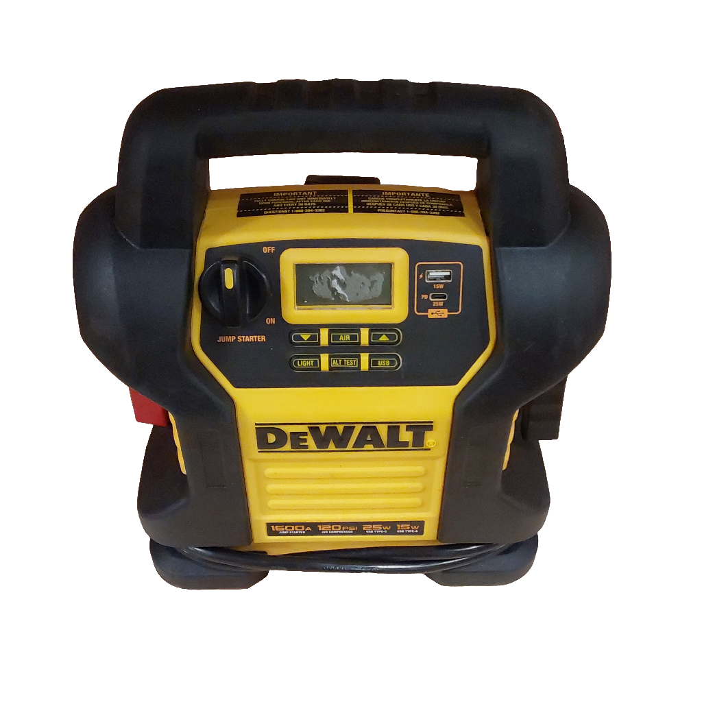 Dewalt 1600 Peak Amp Jump Starter with Digital Compressor and USB Power Bank