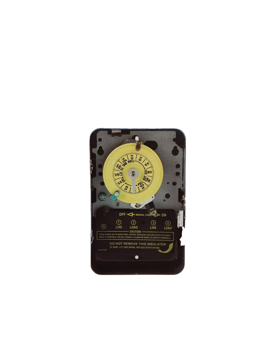 Intermatic T100 Series 40 Amp 24-Hour Indoor Mechanical Timer with Double Pole Single Throw Switching 240 VAC, Gray