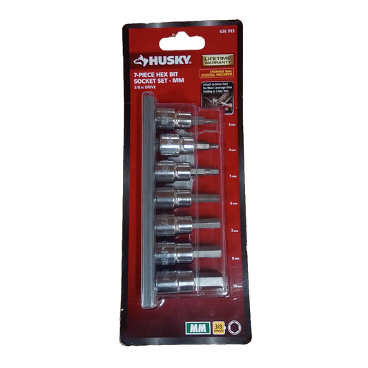 Husky 3/8 in. Drive Metric Hex Bit Socket Set (7-Piece)