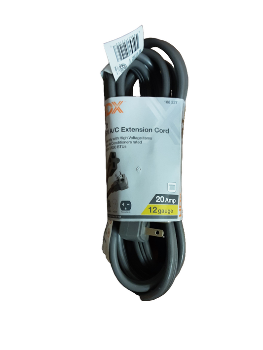 HDX 9 ft. 12/3 20 Amp 250-Volt Air Conditioner Extension Cord, Grey