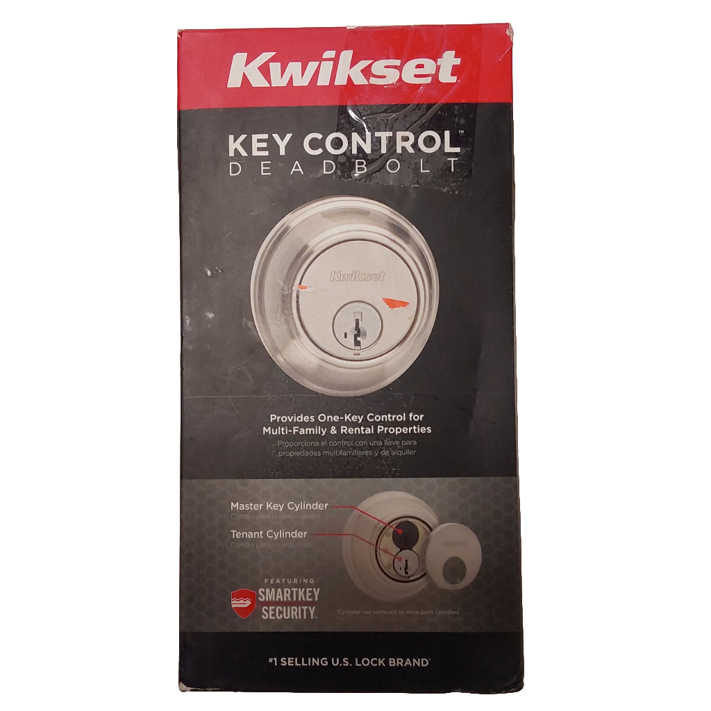 Kwikset 816 Series Satin Nickel Single Cylinder Key Control Deadbolt featuring SmartKey Security