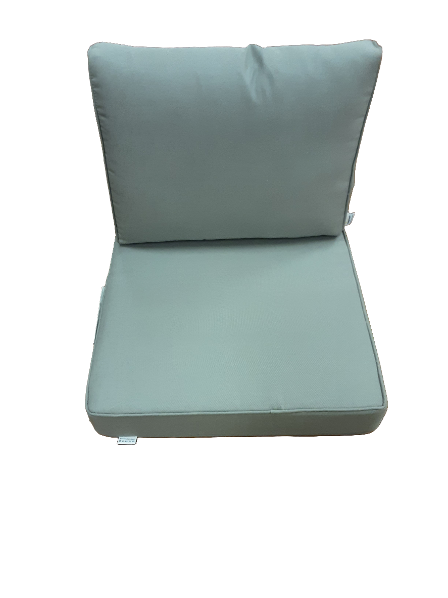 23 in. x 24 in. x 18 in. x 23 in. 2-Piece Deep Seat Rectangle Outdoor Lounge Chair Cushion/Back Pillow Set in Gray