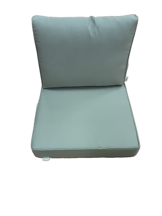 23 in. x 24 in. x 18 in. x 23 in. 2-Piece Deep Seat Rectangle Outdoor Lounge Chair Cushion/Back Pillow Set in Gray