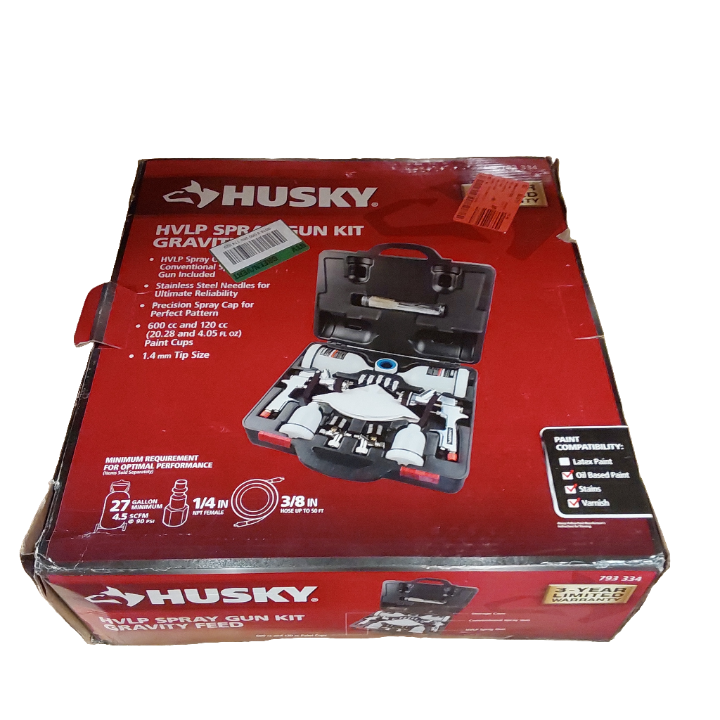 Husky HVLP and Standard Gravity Feed Spray Gun Kit