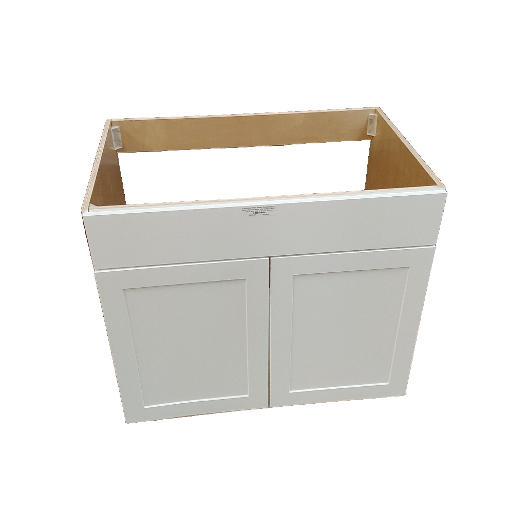 Cambridge White Shaker Assembled Sink Base Kitchen Cabinet with Soft Close Door (36 in. W x 24.5 in. D x 34.5 in. H)