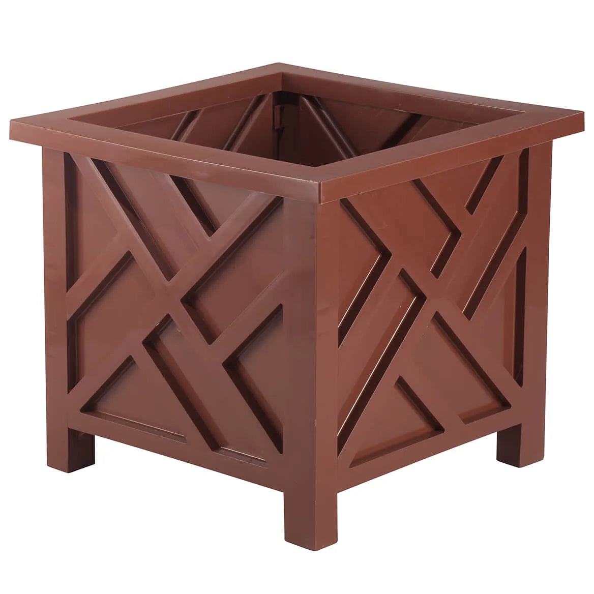 Pure Garden 15.5 in. L x 15.5 in. W x 16.5 in. H Polypropylene Garden Planter Box Brown