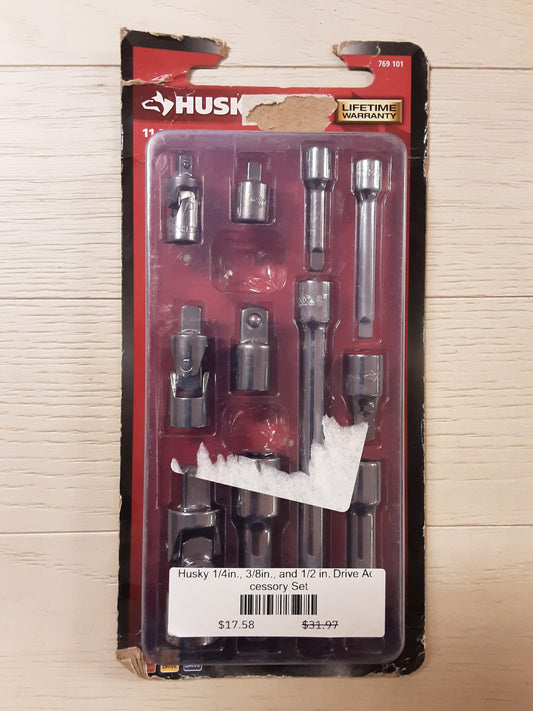 Husky 1/4in., 3/8in., and 1/2 in. Drive Accessory Set