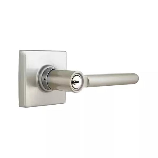 Defiant Tonebridge Satin Nickel Keyed Entry Door Lever with Square Rose